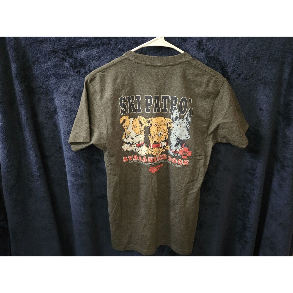 Avalanche Dogs Jackson Hole, Wyoming Ski Resort Double Sided T Shirt Patrol Dog